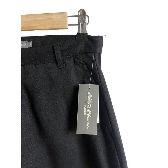 New! Eddie Bauer Uniform School Black Chino Shorts Flat Front Size W30 MSRP $32 - Picture 5 of 6